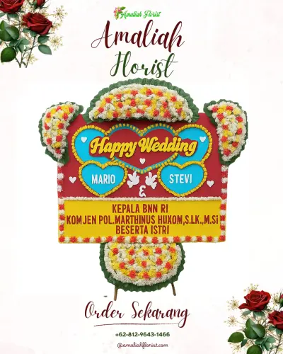 Karangan Papan Bunga Pernikahan di Semanu
